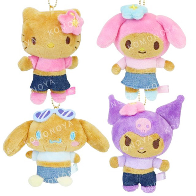 Sanrio 三麗鷗 絨毛玩偶吊飾 (曬黑扶桑花款) Kitty 美樂蒂 酷洛米 大耳狗