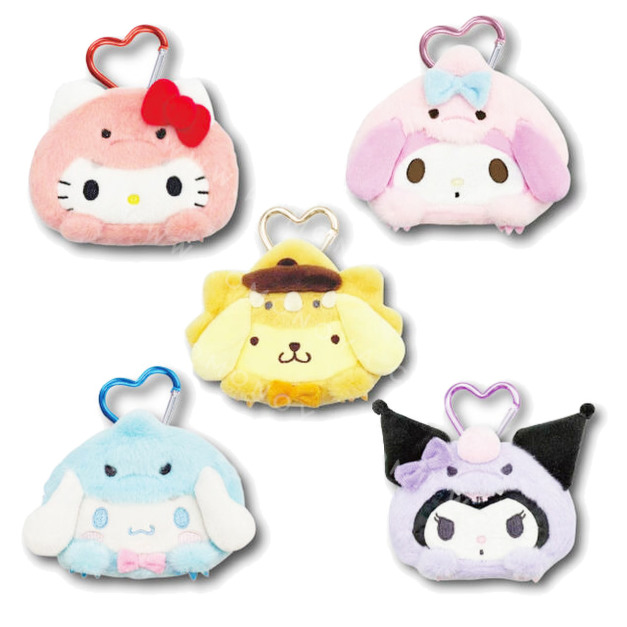 Sanrio 三麗鷗 造型絨毛零錢包吊飾 (恐龍裝扮款) Kitty 布丁狗 大耳狗 Sanrio 三麗鷗 造型絨毛零錢包吊飾 (恐龍裝扮款) Kitty 布丁狗 大耳狗