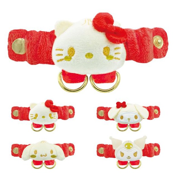 Sanrio 三麗鷗 絨毛造型背帶鑰匙扣環 包掛 (美味肉包系列) Kitty 美樂蒂 酷洛米 大耳狗