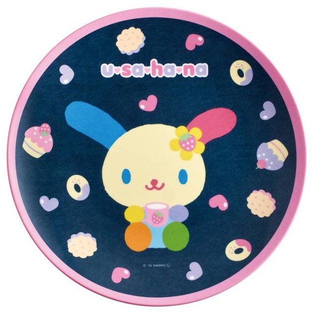 Sanrio 三麗鷗 花小兔 美耐皿圓盤 20cm (深藍甜點款)