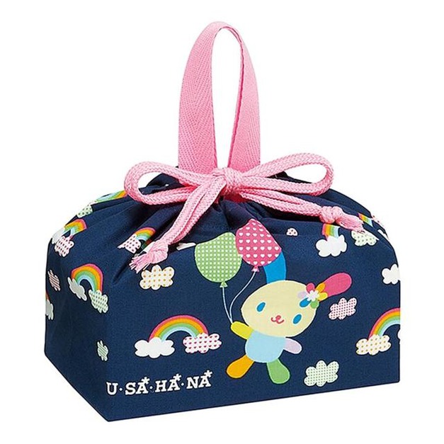 Sanrio 三麗鷗 花小兔 棉質手提便當袋 KB7 (深藍彩虹款)