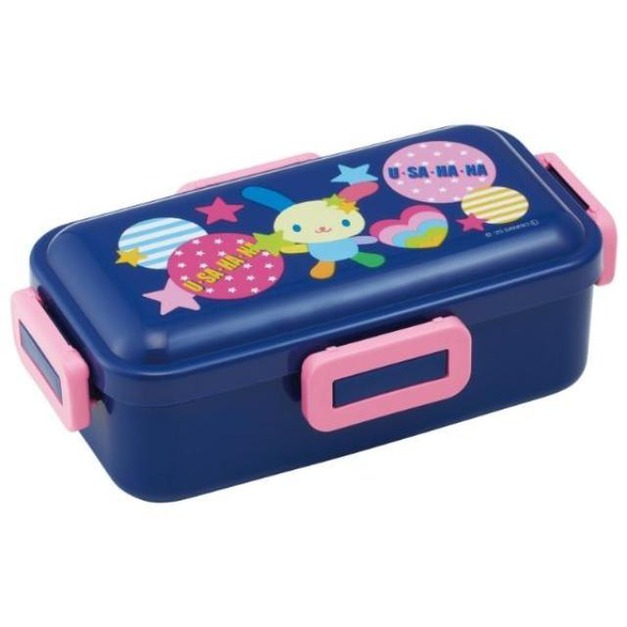 Sanrio 三麗鷗 花小兔 方形四扣便當盒 530ml PFLB6AG (深藍愛心款)