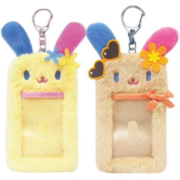 Sanrio 三麗鷗 花小兔 絨毛造型拍立得小卡收納套鑰匙圈 (烤焦花花系列)