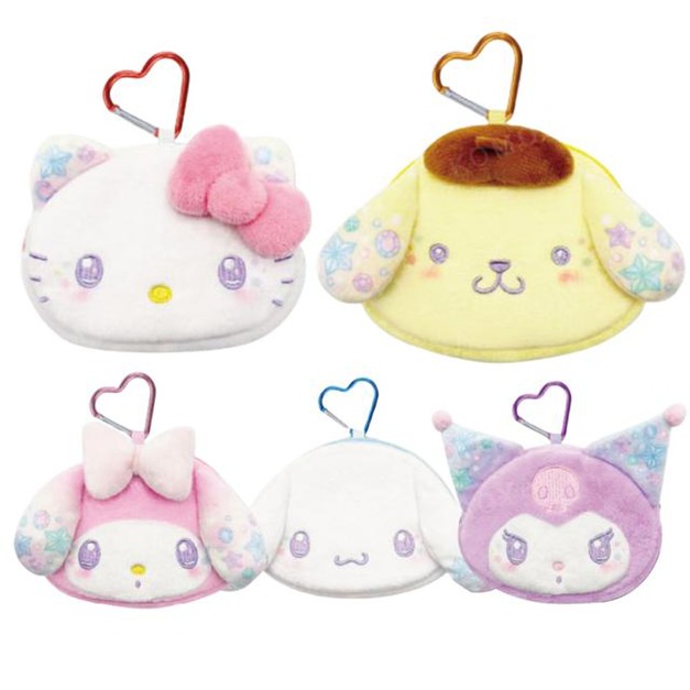 Sanrio 三麗鷗 絨毛造型零錢包吊飾 (寶石海灘系列) Kitty 美樂蒂 大耳狗