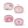 Sanrio 三麗鷗 皮質貝殼零錢包 (格紋款) Kitty 布丁狗 大耳狗 酷洛米_1 Sanrio 三麗鷗 皮質貝殼零錢包 (格紋款) Kitty 布丁狗 大耳狗 酷洛米_1