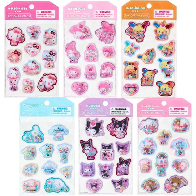 Sanrio 三麗鷗 流沙造型貼紙組 (甜點款) Kitty 美樂蒂 大耳狗 蜜糖邦尼