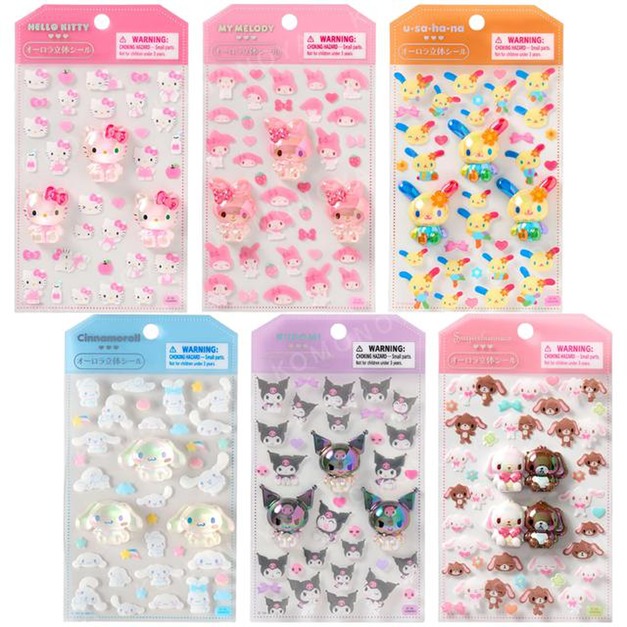 Sanrio 三麗鷗 立體貼紙組 (極光款) Kitty 美樂蒂 大耳狗 蜜糖邦尼