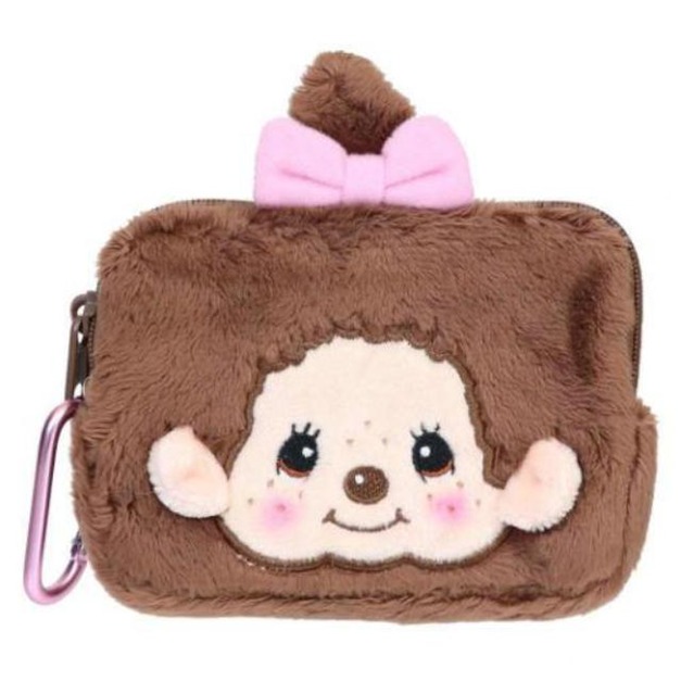 Monchhichi Chan 絨毛造型零錢包吊飾 (大臉款)