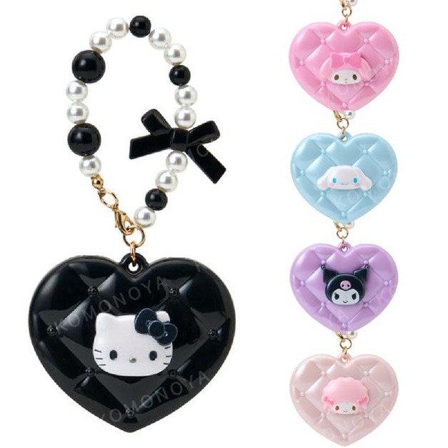 Sanrio 三麗鷗 造型隨身鏡吊飾 (愛心款) Kitty 美樂蒂 大耳狗 酷洛米