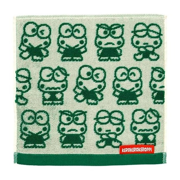 ▲新品特價 Sanrio 三麗鷗 大眼蛙 純棉小方巾 25x25cm (每天都要Keroppi)