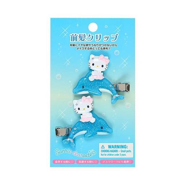 ▲新品特價【預購】Sanrio 三麗鷗 Hello Kitty 造型髮夾2入組 (blingbling海豚系列)
