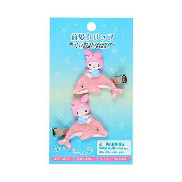 ▲新品特價【預購】Sanrio 三麗鷗 美樂蒂 造型髮夾2入組 (blingbling海豚系列)