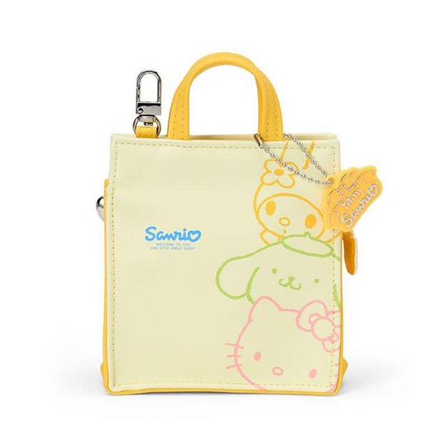 ▲新品特價【預購】Sanrio 三麗鷗 大集合 皮質迷你手提袋掛飾 (黃款 迷你302商店)