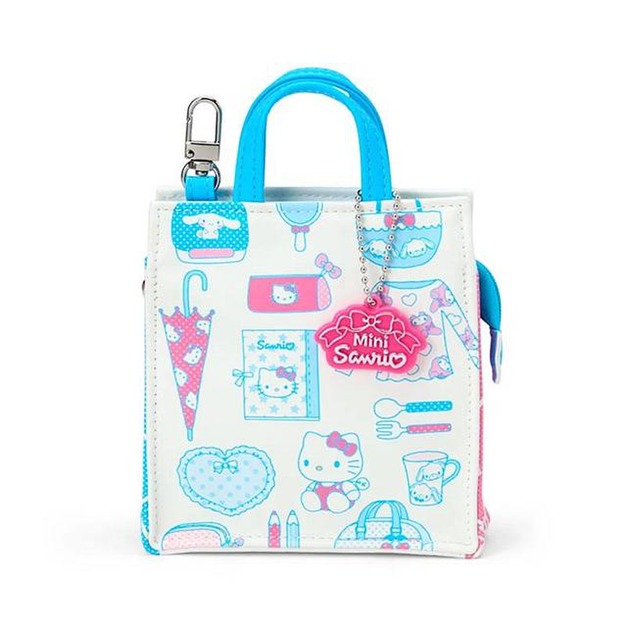 ▲新品特價【預購】Sanrio 三麗鷗 大集合 皮質迷你手提袋掛飾 (藍白款 迷你302商店)