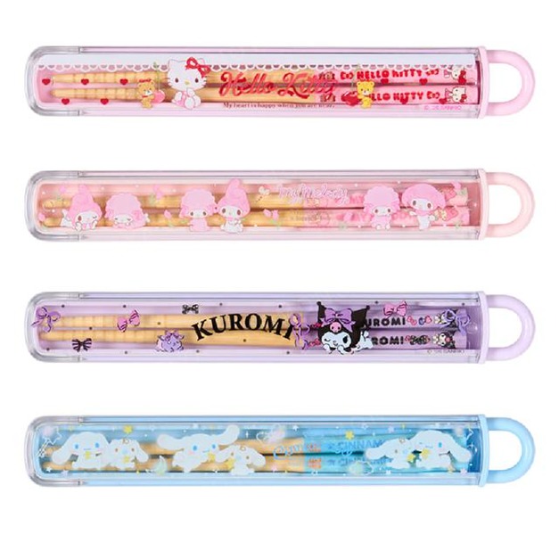 Sanrio 三麗鷗 竹筷附滑蓋收納盒 (2026新生活) Kitty 美樂蒂 大耳狗 酷洛米