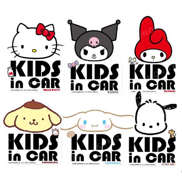 Sanrio 三麗鷗 造型車用貼 (大頭款) Kitty 美樂蒂 布丁狗 大耳狗
