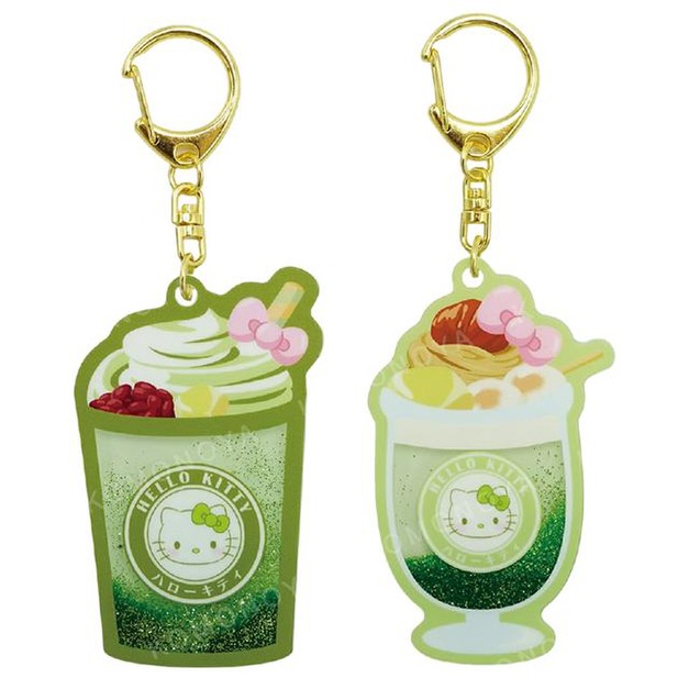 Sanrio 三麗鷗 Hello Kitty 壓克力造型液體鑰匙圈 (抹茶甜點款)