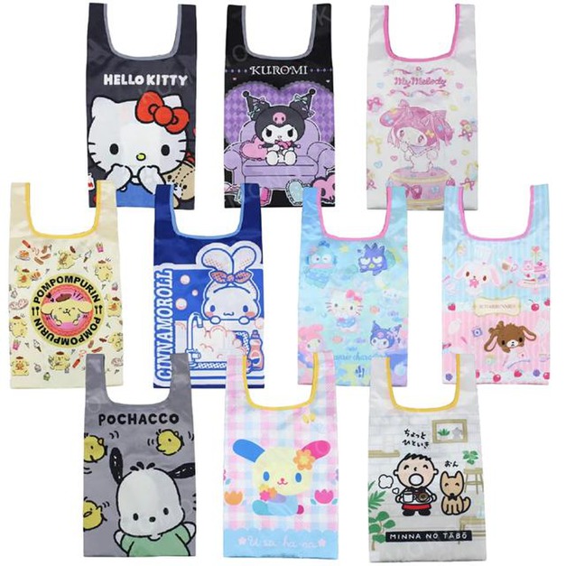 Sanrio 三麗鷗 摺疊環保購物袋 Kitty 美樂蒂 布丁狗 怕洽狗 大寶 花小兔