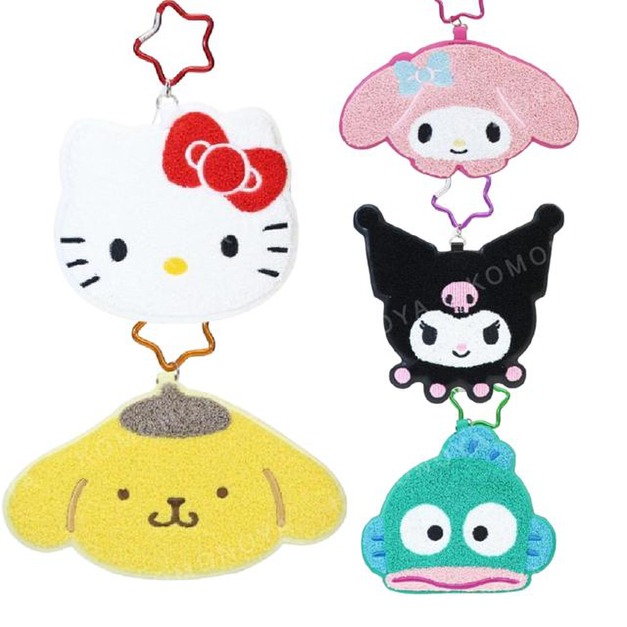 Sanrio 三麗鷗 大尺寸造型刺繡鑰匙圈 (大臉款) Kitty 酷洛米 美樂蒂 人魚漢頓