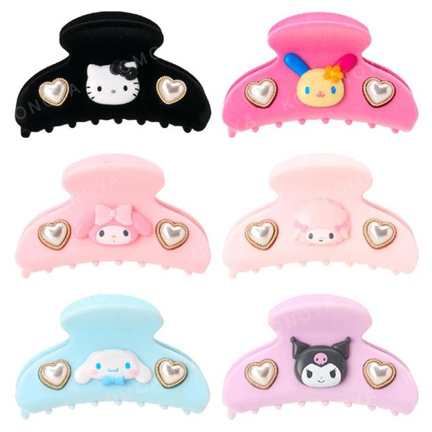 ⭐獨家特價【現貨+預購】Sanrio 三麗鷗 植絨造型鯊魚夾 (大臉珍珠款) Kitty 美樂蒂 大耳狗 Piano 花小兔