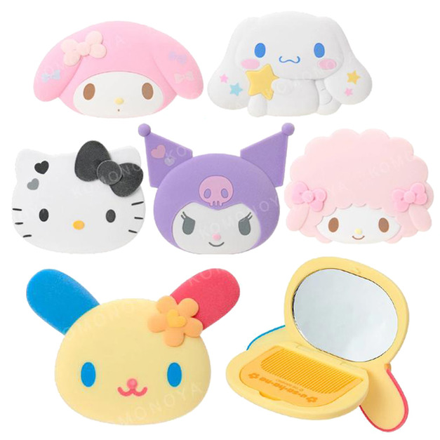 ⭐獨家特價【現貨+預購】Sanrio 三麗鷗 植絨造型鏡梳組 (大臉款) Kitty 美樂蒂 大耳狗 Piano 花小兔