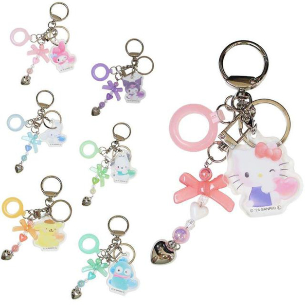 Sanrio 三麗鷗 造型鑰匙圈 (愛心蝴蝶結款) Kitty 布丁狗 大耳狗 酷洛米 Sanrio 三麗鷗 造型鑰匙圈 (愛心蝴蝶結款) Kitty 布丁狗 大耳狗 酷洛米