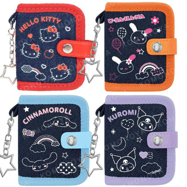 Sanrio 三麗鷗 迷你貼紙簿附扣環 (牛仔布款) Kitty 酷洛米 大耳狗 花小兔 Sanrio 三麗鷗 迷你貼紙簿附扣環 (牛仔布款) Kitty 酷洛米 大耳狗 花小兔