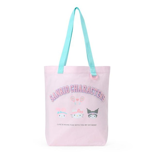 ▲新品特價 Sanrio 三麗鷗 大集合 棉質直式肩背袋 (網球甜心俱樂部)