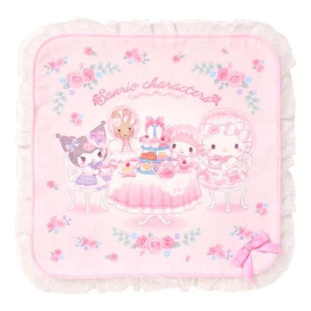 Sanrio 三麗鷗 大集合 純棉小方巾 25x25cm (童話午茶派對)