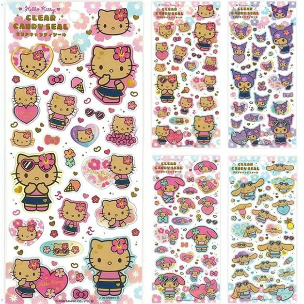 Sanrio 三麗鷗 造型貼紙組 (曬黑款) Kitty 美樂蒂 大耳狗 酷洛米 Sanrio 三麗鷗 造型貼紙組 (曬黑款) Kitty 美樂蒂 大耳狗 酷洛米