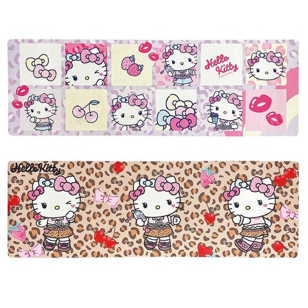 Sanrio 三麗鷗 Hello Kitty 長方形矽膠腳踏墊 120x40cm (豹紋款)