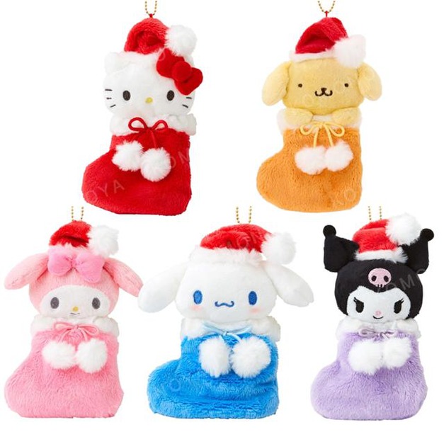 Sanrio 三麗鷗 絨毛玩偶吊飾 (聖誕襪 聖誕星願) Kitty 布丁狗 大耳狗 酷洛米