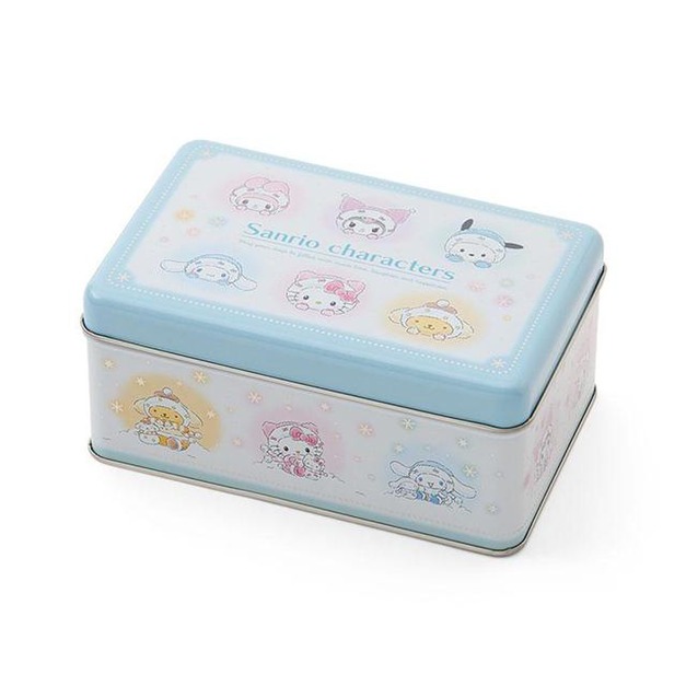 Sanrio 三麗鷗 大集合 方型鐵盒 (藍 聖誕星願)