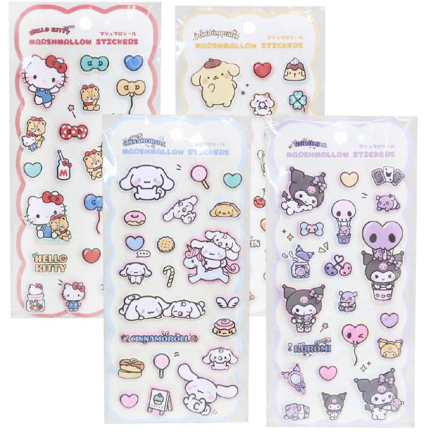 Sanrio 三麗鷗 立體造型貼紙組 (好友日常款) Kitty 大耳狗 布丁狗 酷洛米 Sanrio 三麗鷗 立體造型貼紙組 (好友日常款) Kitty 大耳狗 布丁狗 酷洛米