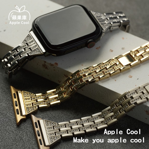 復古鑲鑽五排珠細款 Apple Watch錶帶 Ultra S8 S7 S6 SE SE2 復古鑲鑽五排珠細款 Apple Watch錶帶 Ultra S8 S7 S6 SE SE2