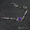 |復古鑲邊-紫水晶手鍊|原創手作 天然石 純銀 鈦鋼手鍊_4 |復古鑲邊-紫水晶手鍊|原創手作 天然石 純銀 鈦鋼手鍊_4