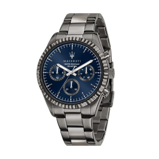 【Maserati 瑪莎拉蒂】COMPETIZIONE三眼精鍍槍黑色日期腕錶-深海藍/R8853100019/台灣總代理公司貨享兩年保固 【Maserati 瑪莎拉蒂】COMPETIZIONE三眼精鍍槍黑色日期腕錶-深海藍/R8853100019/台灣總代理公司貨享兩年保固