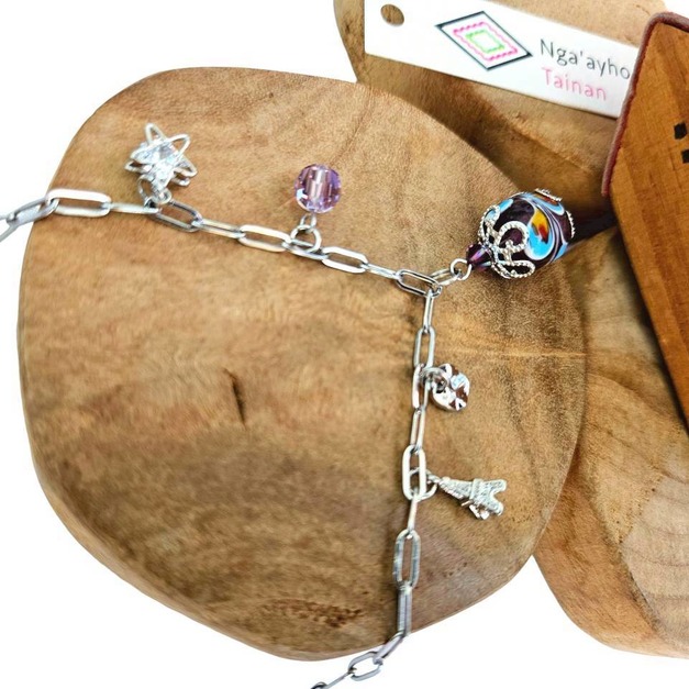 【琉璃珠系列手鍊】-Glass Beads Bracelet 紫色孔雀之珠 【琉璃珠系列手鍊】-Glass Beads Bracelet 紫色孔雀之珠