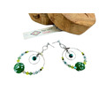 琉璃珠系列耳環-Glass Beads Earrings 綠色月牙、孔雀之珠 琉璃珠系列耳環-Glass Beads Earrings 綠色月牙、孔雀之珠