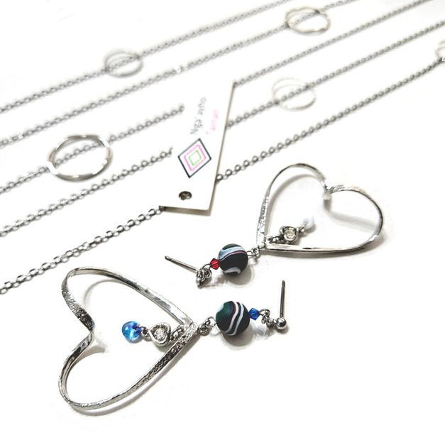 【軟陶耳環】Polymer Clay Earrings (圓形灰色織工) 【軟陶耳環】Polymer Clay Earrings (圓形灰色織工)