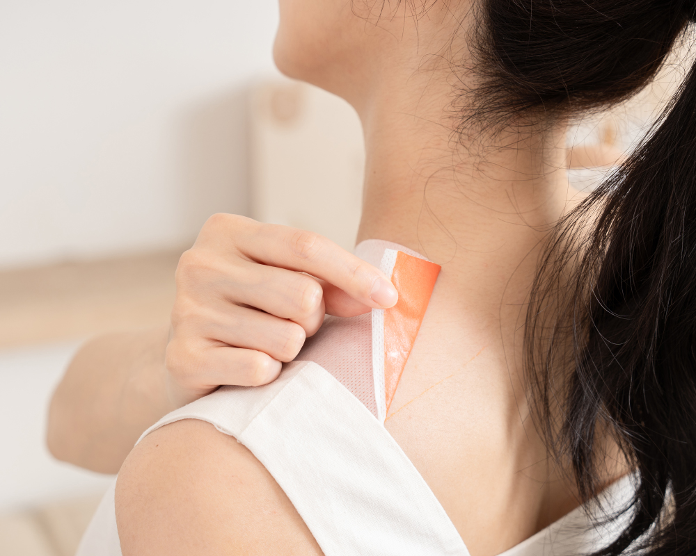 酸痛貼布示意圖