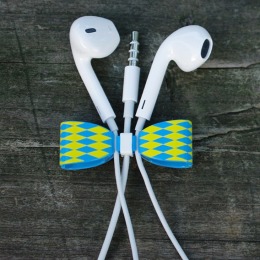 ibow耳機整線器-菱格藍黃 ibow耳機整線器-菱格藍黃