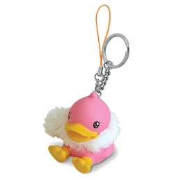 可愛小鴨鑰匙圈-毛圍巾(粉紅) 可愛小鴨鑰匙圈-毛圍巾(粉紅)
