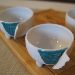 好合苑表裡玲瓏碗-白/青銅色 好合苑表裡玲瓏碗-白/青銅色