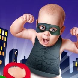 英雄造型嬰兒圍兜-紅色 英雄造型嬰兒圍兜-紅色