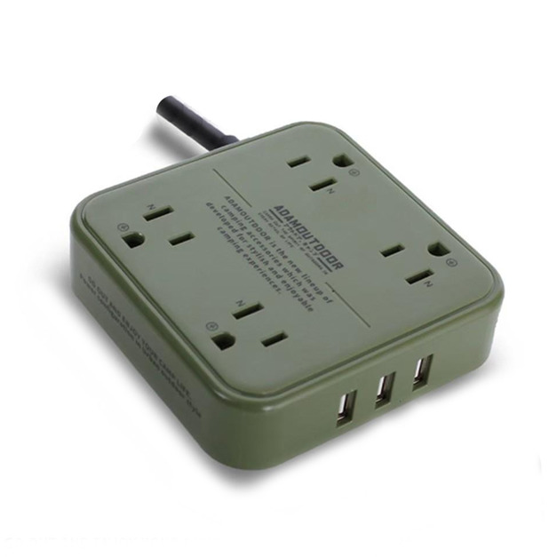 4座3埠USB延長線-軍線1.8M