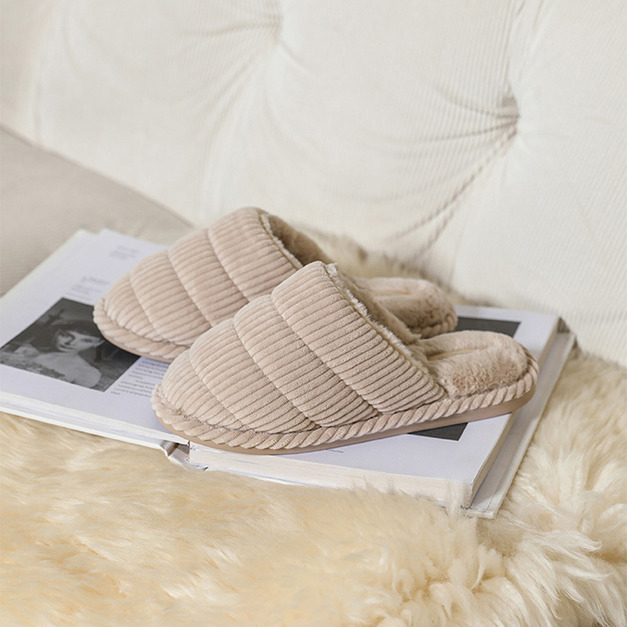 羅紋拖-卡其色(36-37)