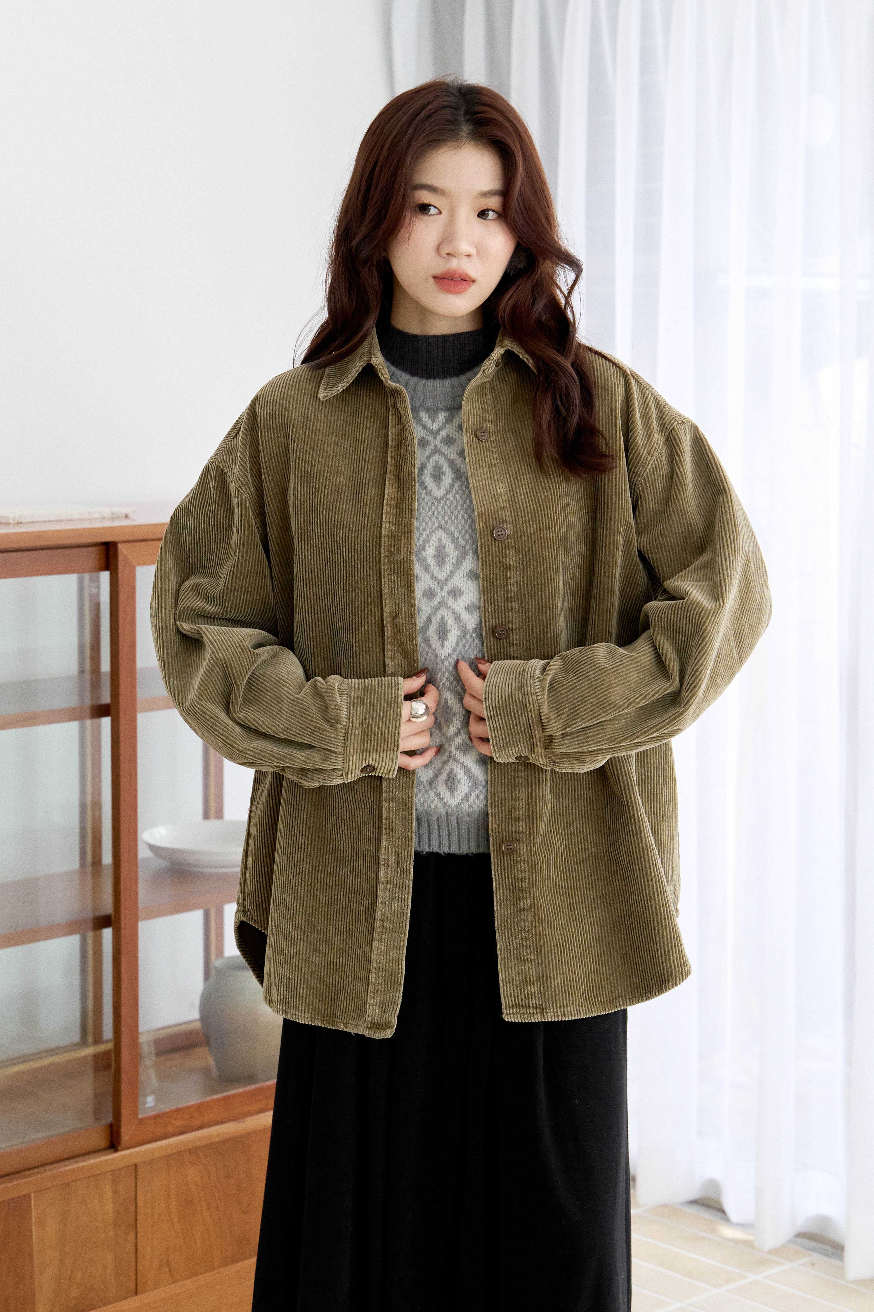 (預)挺版燈芯絨襯衫外套 (預)挺版燈芯絨襯衫外套