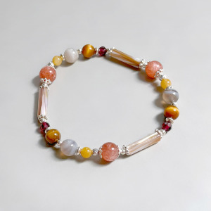 太陽石黃虎眼波斯瑪瑙手鍊 太陽石黃虎眼波斯瑪瑙手鍊