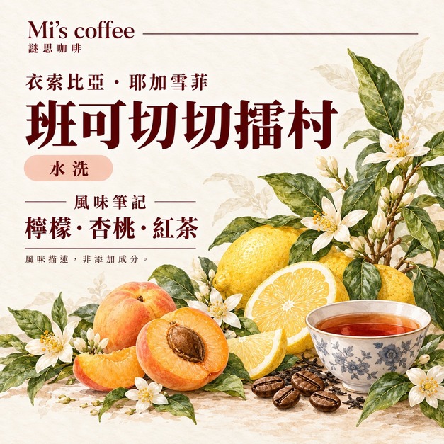 耶加雪菲 班可切切擂村 Top G1|水洗咖啡豆 耶加雪菲 班可切切擂村 Top G1|水洗咖啡豆
